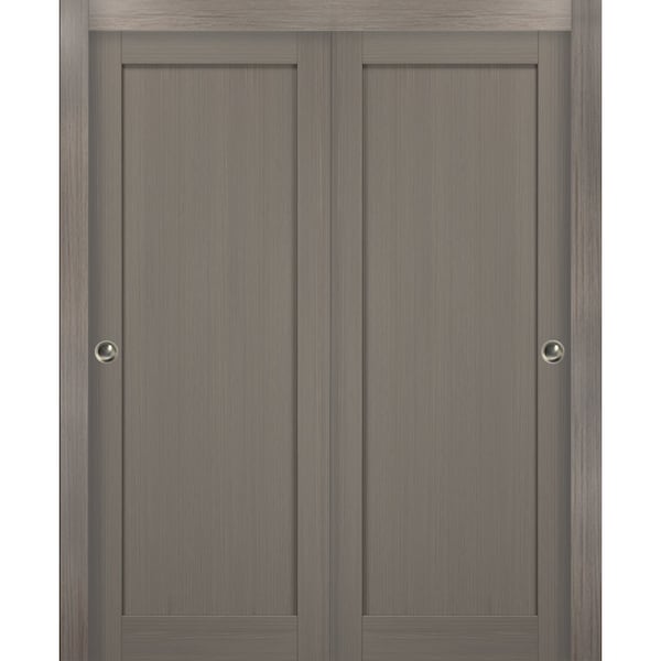 Sartodoors Closet Bypass Interior Door, 48" x 80", Gray QUADRO4111DBD-KS-48 - main